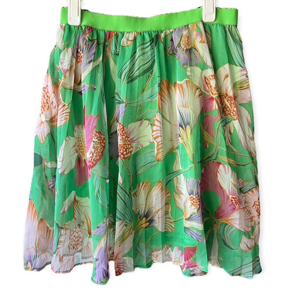 ALICE MOON Green Floral Skirt Size M